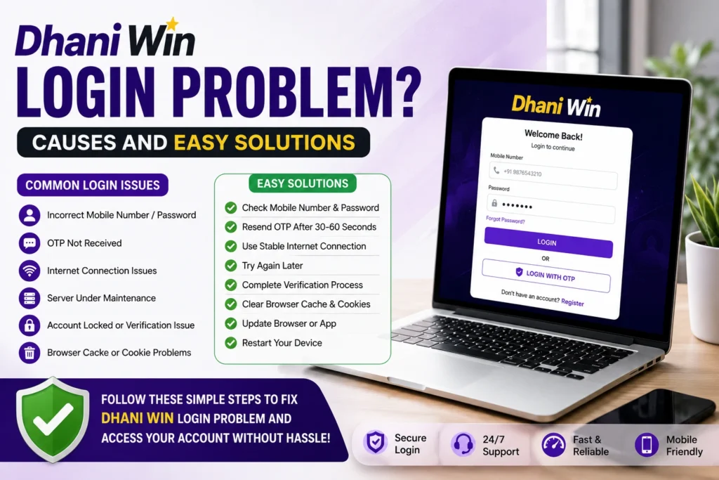 How to fix Dhani Win login problem step by step for secure account access